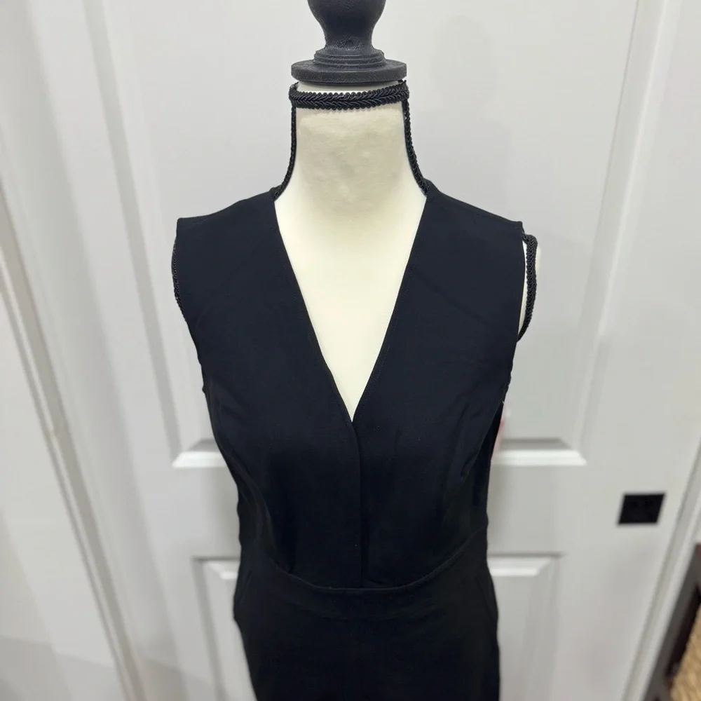 SPANX Perfect Sleeveless Jumpsuit S Petite Classic Black Flare Leg 20383Q NWT’s - Picture 3 of 13